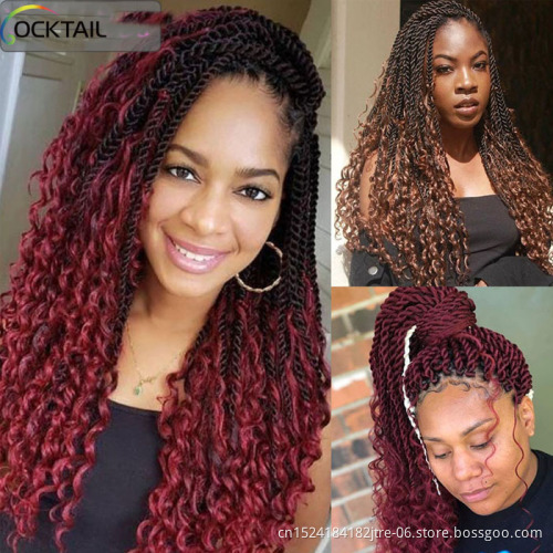 30 strands big crochet senegalese rope twists braids, t1b/27 bug pretwisted senegalese crochet braid twist hair with curly end